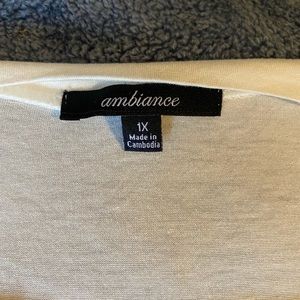 White ambiance shirt with lace size 1X